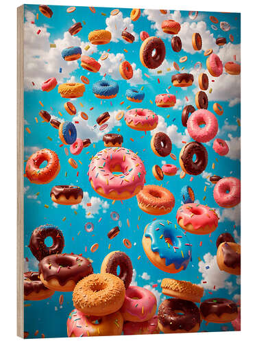 Holzbild Raining Donuts