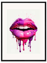 Gerahmter Kunstdruck Explosive Lips