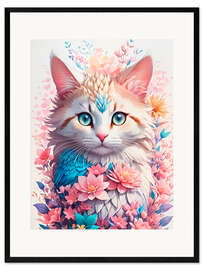 Impression artistique encadrée Flowers and Kittens I