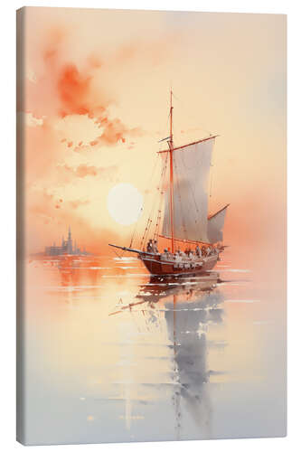 Canvas print Sailing into the Sunset