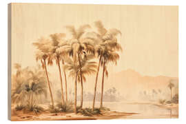 Wood print Golden Desert Oasis