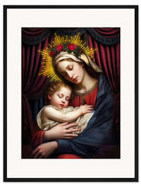 Gerahmter Kunstdruck Jungfrau Maria mit Kind III