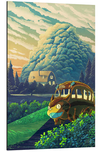 Aluminiumsbilde Catbus in a Fantasy Landscape