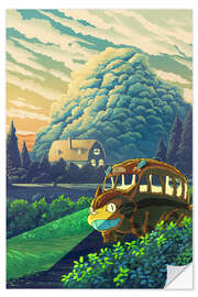 Wall sticker Catbus in a Fantasy Landscape