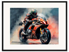 Gerahmter Kunstdruck Gas Geben - nobelart