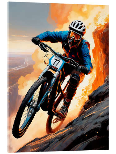 Acrylic print Mountain Bike on the Volcano