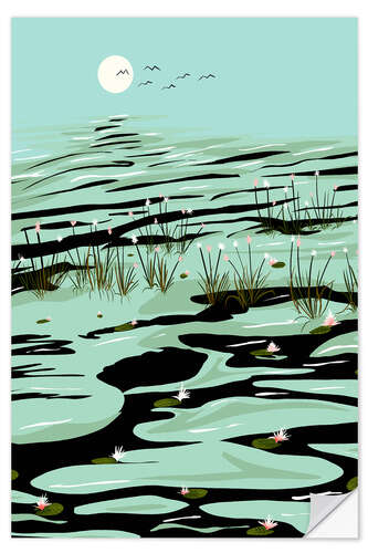 Muursticker Dreamy Lake