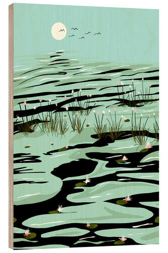 Print på træ Dreamy Lake
