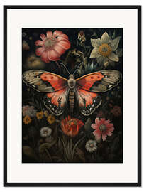 Gerahmter Kunstdruck Botanischer Schmetterling