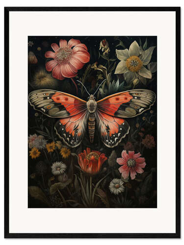 Impresión de arte enmarcada Botanical Butterfly