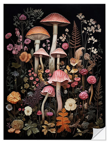 Vinilo para la pared Fantasy Mushrooms