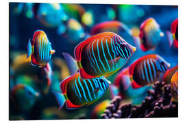 Tableau en aluminium Colorful Tropical Fish