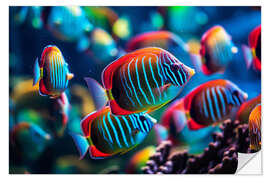 Selvklebende plakat Colorful Tropical Fish