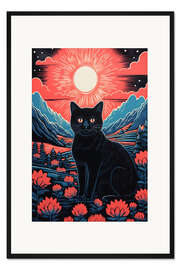 Gerahmter Kunstdruck Die Morgendämmerung der Katzen