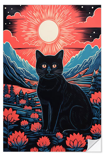 Selvklebende plakat The Dawn of Cats