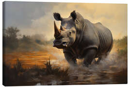 Tableau sur toile Rhinoceros in the Savannah