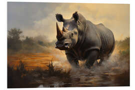 Stampa su PVC Rhinoceros in the Savannah