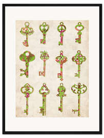Gerahmter Kunstdruck Vintage Keys
