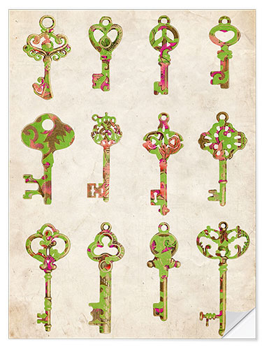 Muursticker Vintage Keys