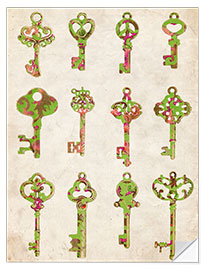 Muursticker Vintage Keys