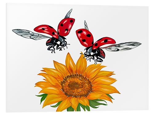 Obraz na PCV Ladybirds and Sunflower