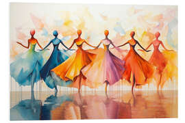 Foam board print Ballerinas in Colourful Harmony