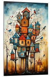 Cuadro de plexi-alu A symphony of Colourful Birdhouses
