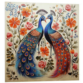 Foam board print Peacocks in Artistic Harmony