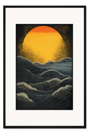 Gerahmter Kunstdruck Abstraktes Mondlicht