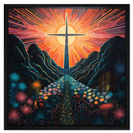 Gerahmter Kunstdruck Das Licht des Kreuzes