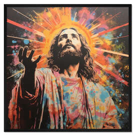 Gerahmter Kunstdruck Jesus Strahlt - DejaReve