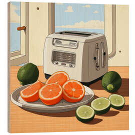 Holzbild Vintage Morgenroutine