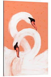 Magnettafel Liebende Schwäne