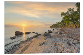 Hartschaumbild Steilküste Katharinenhof auf Fehmarn bei Sonnenaufgang