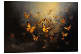 Aluminium print Orange Butterflies