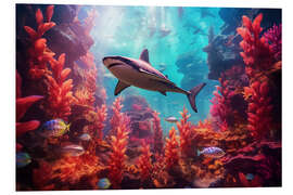 Foam board print Shark in a Coral Forest