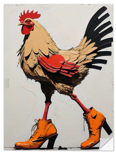 Naklejka na ścianę Rooster in Boots