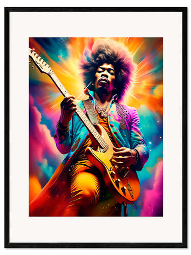 Ingelijste kunstdruk Jimi Hendrix