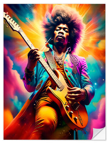 Självhäftande poster Jimi Hendrix