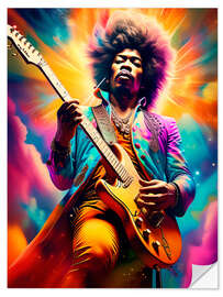 Naklejka na ścianę Jimi Hendrix