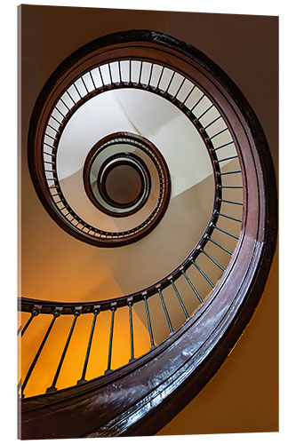 Acrylic print Spiral Wooden Staircase