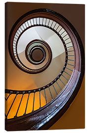 Canvas print Spiral Wooden Staircase