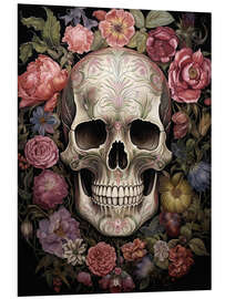 Tableau en PVC Flowers Skull Portrait