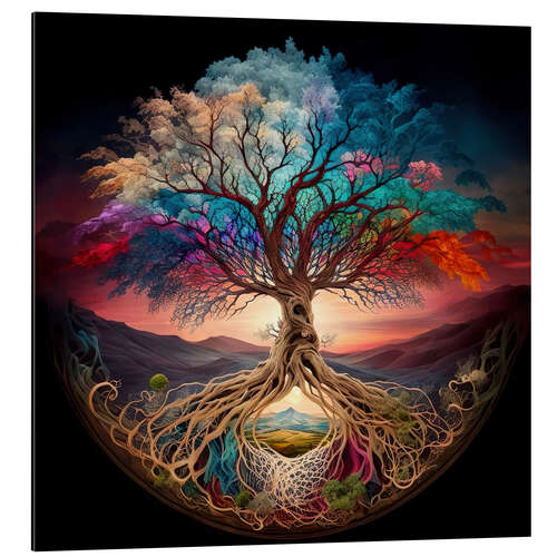 Aluminium print Magical Tree of Life