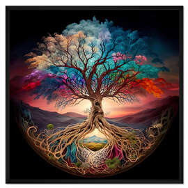 Gerahmter Kunstdruck Magischer Baum des Lebens