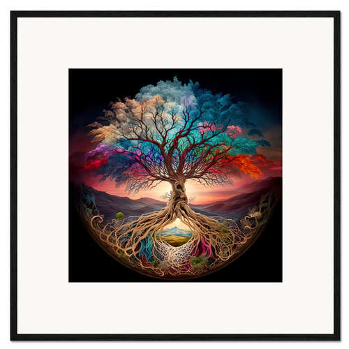 Gerahmter Kunstdruck Magischer Baum des Lebens