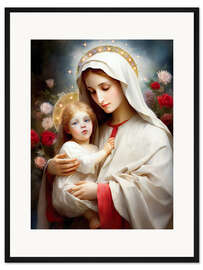 Gerahmter Kunstdruck Madonna mit Kind