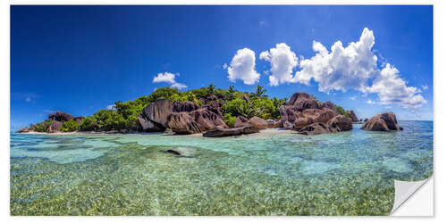 Wandsticker Inselparadies im Indischen Ozean, Seychellen