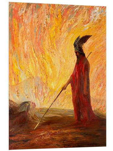 Foam board print Wotan's Farewell and Magic Fire, Hermann Hendrich