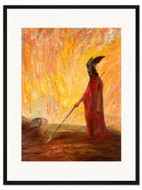 Gerahmter Kunstdruck Szene aus Wagners Ring, Hermann Hendrich